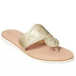 Jack Rogers Gold Metallic Boat Sandals - Size 10